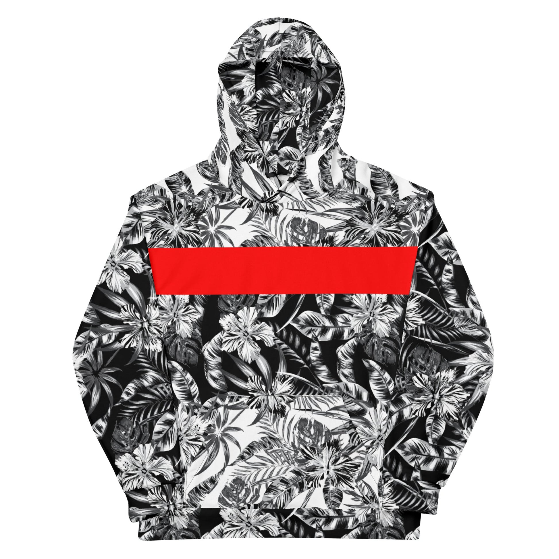 65 MCMLXV Unisex Positive/Negative Tropical Floral Print Fleece Hoodie - 65mcmlxv