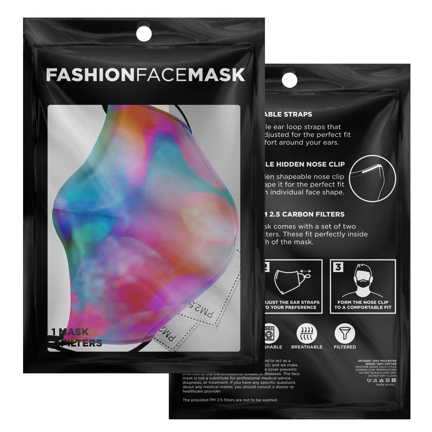 65 MCMLXV Unisex Psychadelic Tie - Dye Print Face Mask - 65mcmlxv