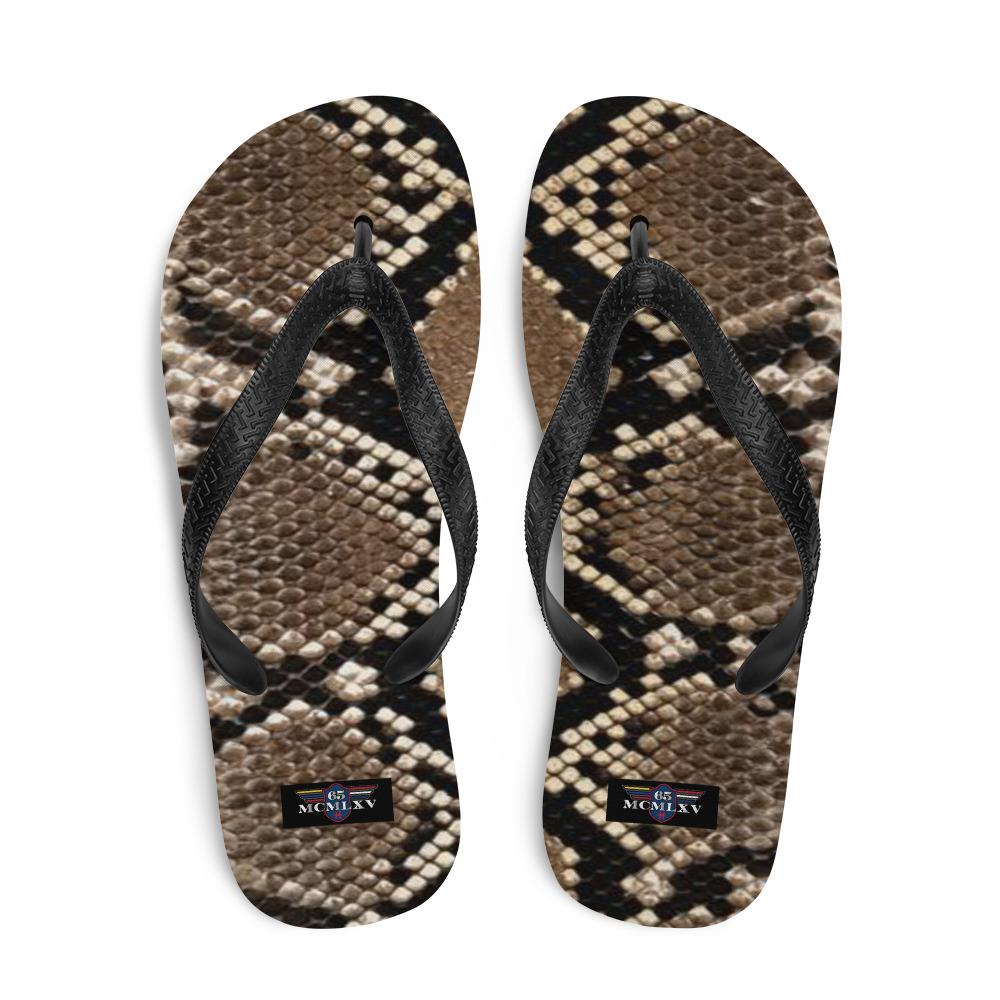 65 MCMLXV Unisex Python Snakeskin Animal Print Flip - Flops - 65mcmlxv