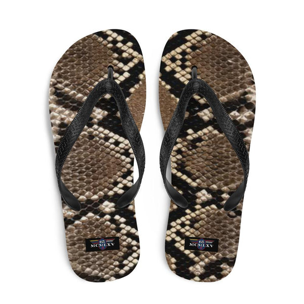 65 MCMLXV Unisex Python Snakeskin Animal Print Flip - Flops - 65mcmlxv