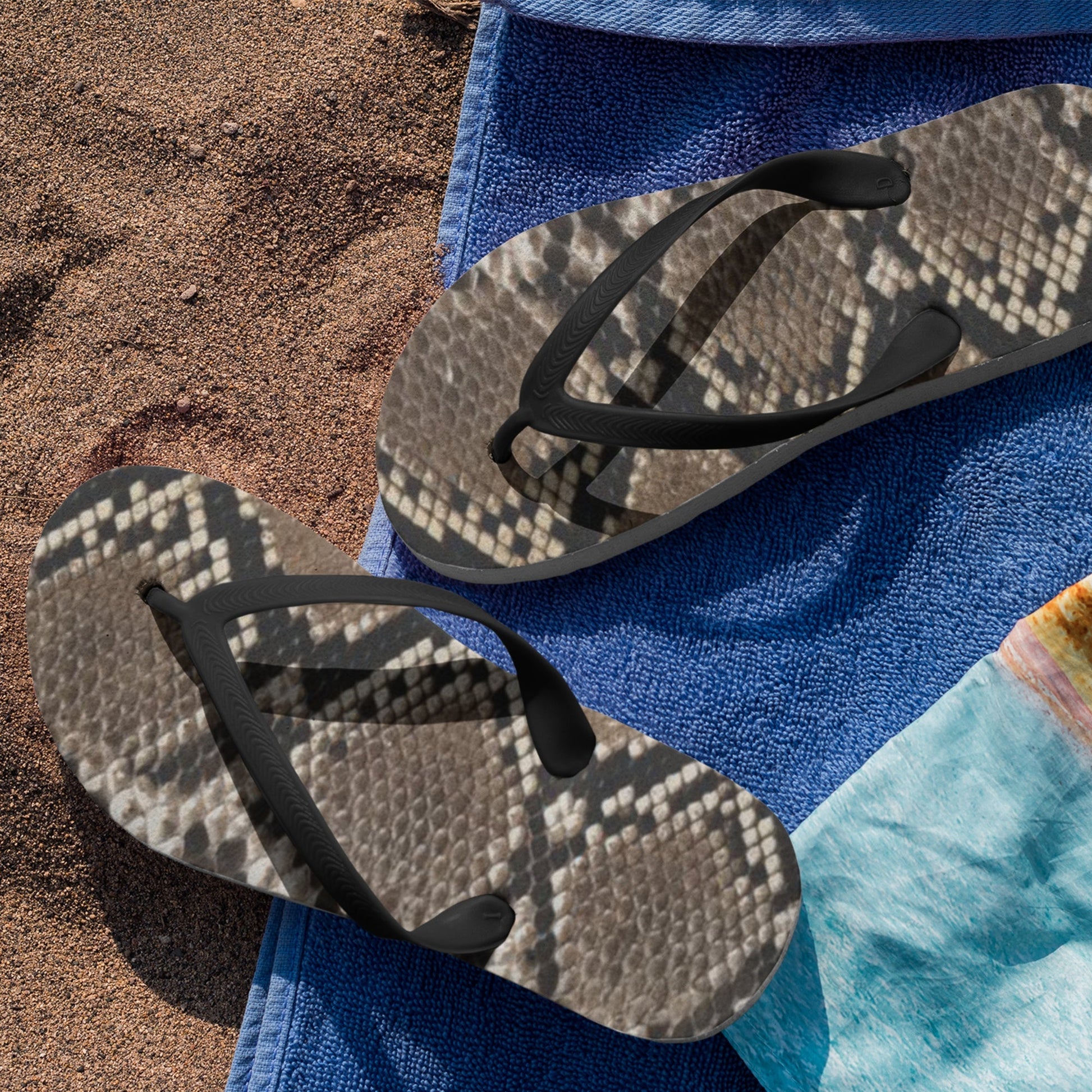 65 MCMLXV Unisex Python Snakeskin Animal Print Flip - Flops - 65mcmlxv
