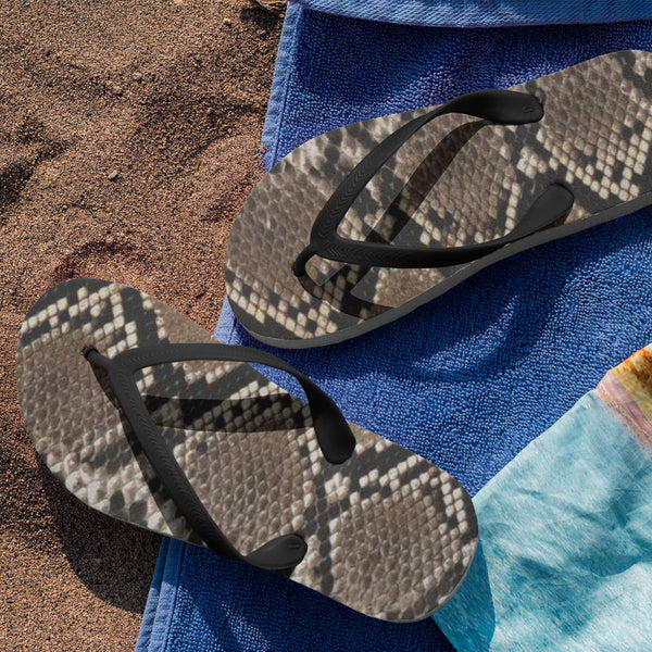 65 MCMLXV Unisex Python Snakeskin Animal Print Flip - Flops - 65mcmlxv