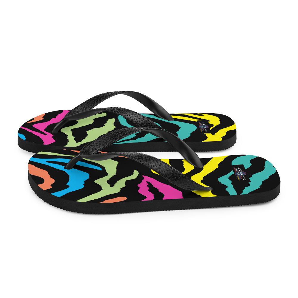 65 MCMLXV Unisex Rainbow Zebra Animal Print Flip - Flops - 65mcmlxv