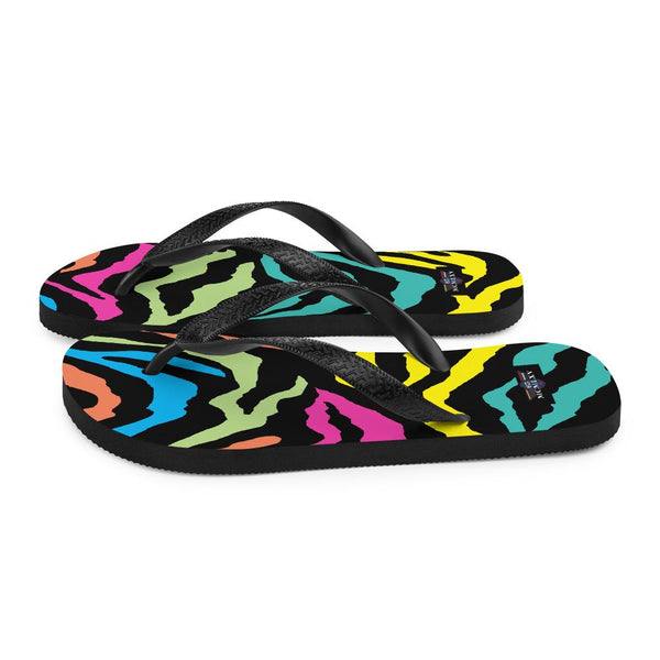 65 MCMLXV Unisex Rainbow Zebra Animal Print Flip - Flops - 65mcmlxv