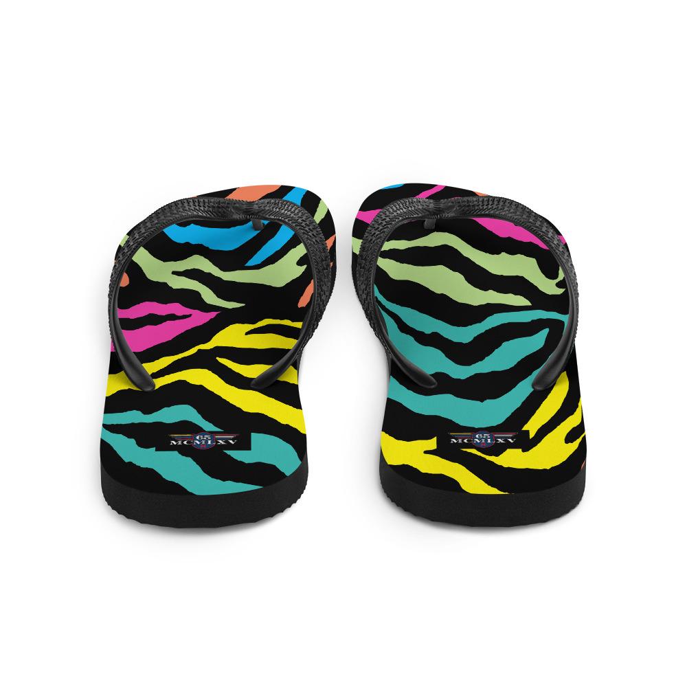 65 MCMLXV Unisex Rainbow Zebra Animal Print Flip - Flops - 65mcmlxv