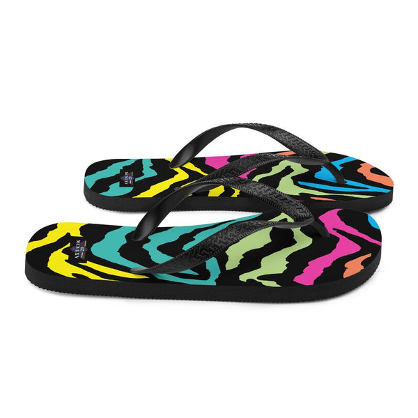 65 MCMLXV Unisex Rainbow Zebra Animal Print Flip - Flops - 65mcmlxv