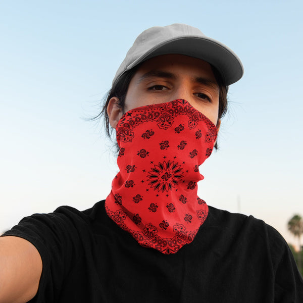 65 MCMLXV Unisex Red Bandana Print Neck Gaiter - 65mcmlxv