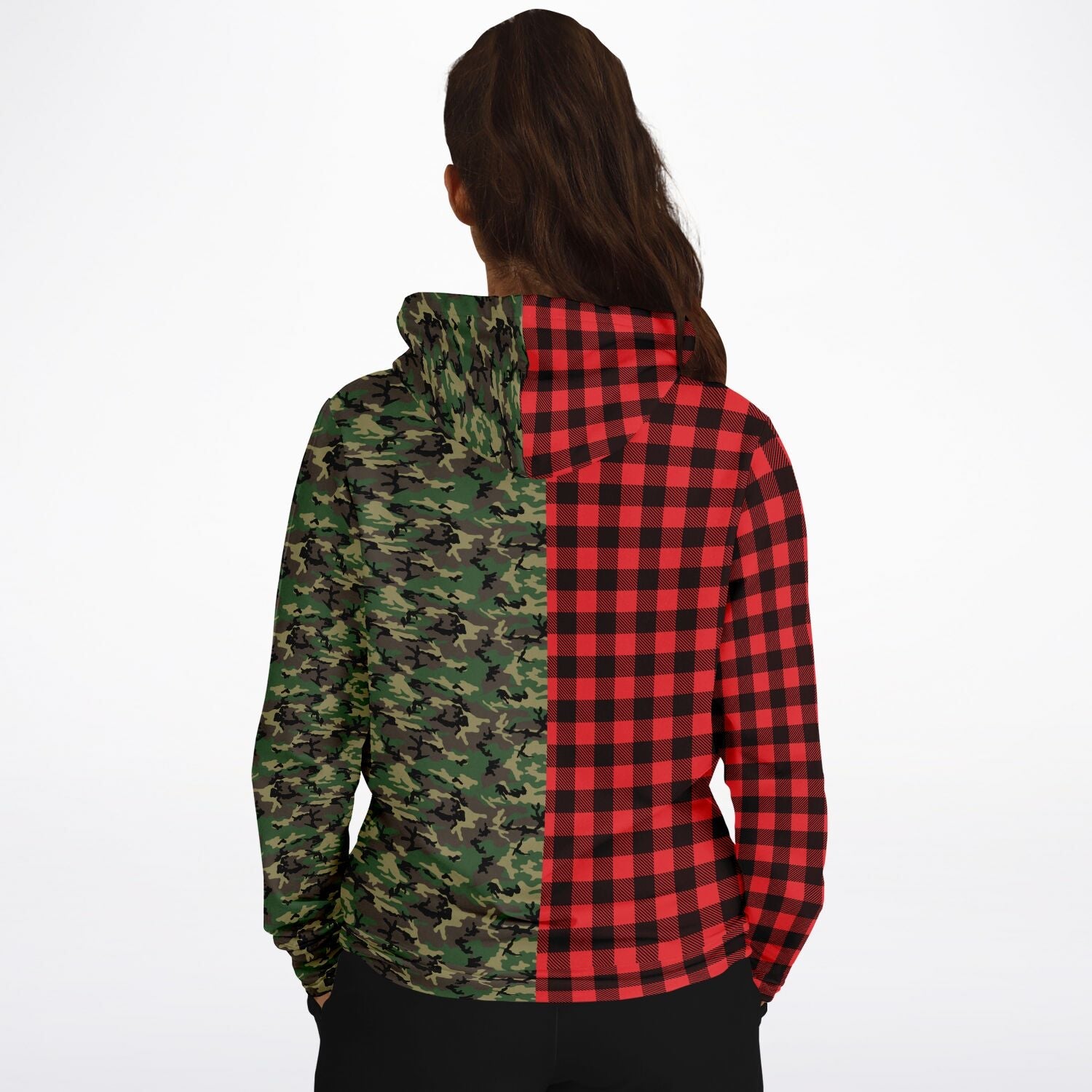 65 MCMLXV Unisex Red Buffalo Plaid and Camo Print Hoodie - 65mcmlxv