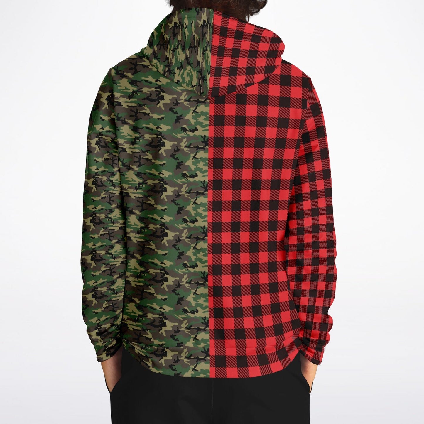 65 MCMLXV Unisex Red Buffalo Plaid and Camo Print Hoodie - 65mcmlxv