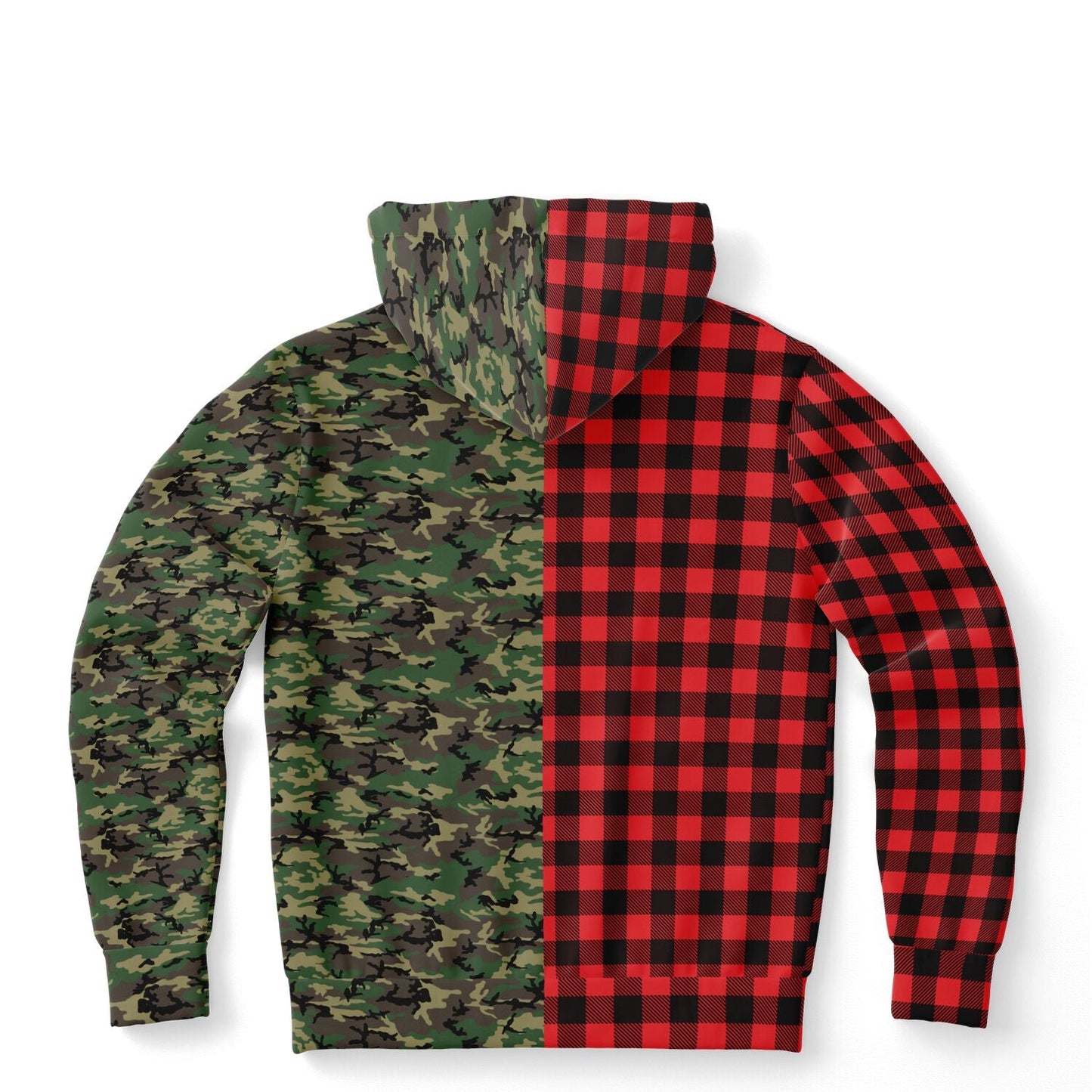 65 MCMLXV Unisex Red Buffalo Plaid and Camo Print Hoodie - 65mcmlxv