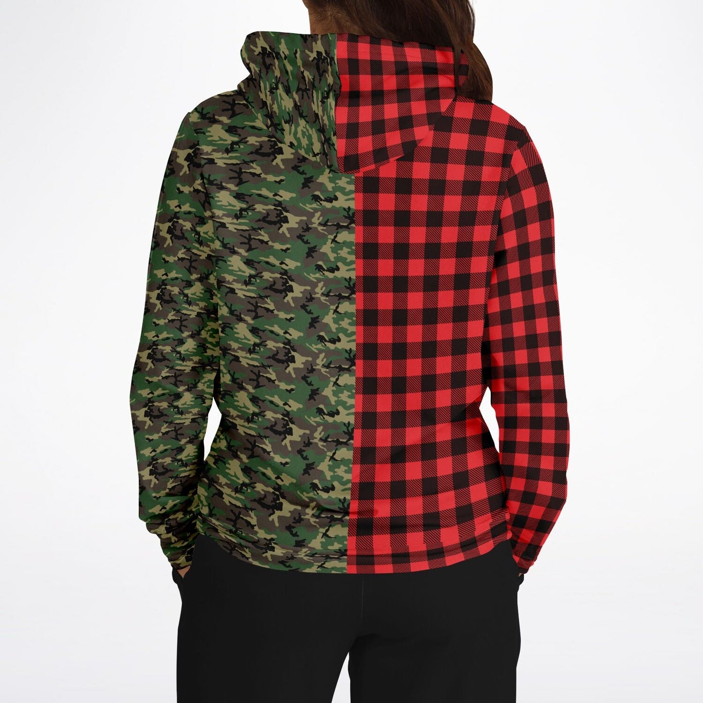 65 MCMLXV Unisex Red Buffalo Plaid and Camo Print Hoodie - 65mcmlxv