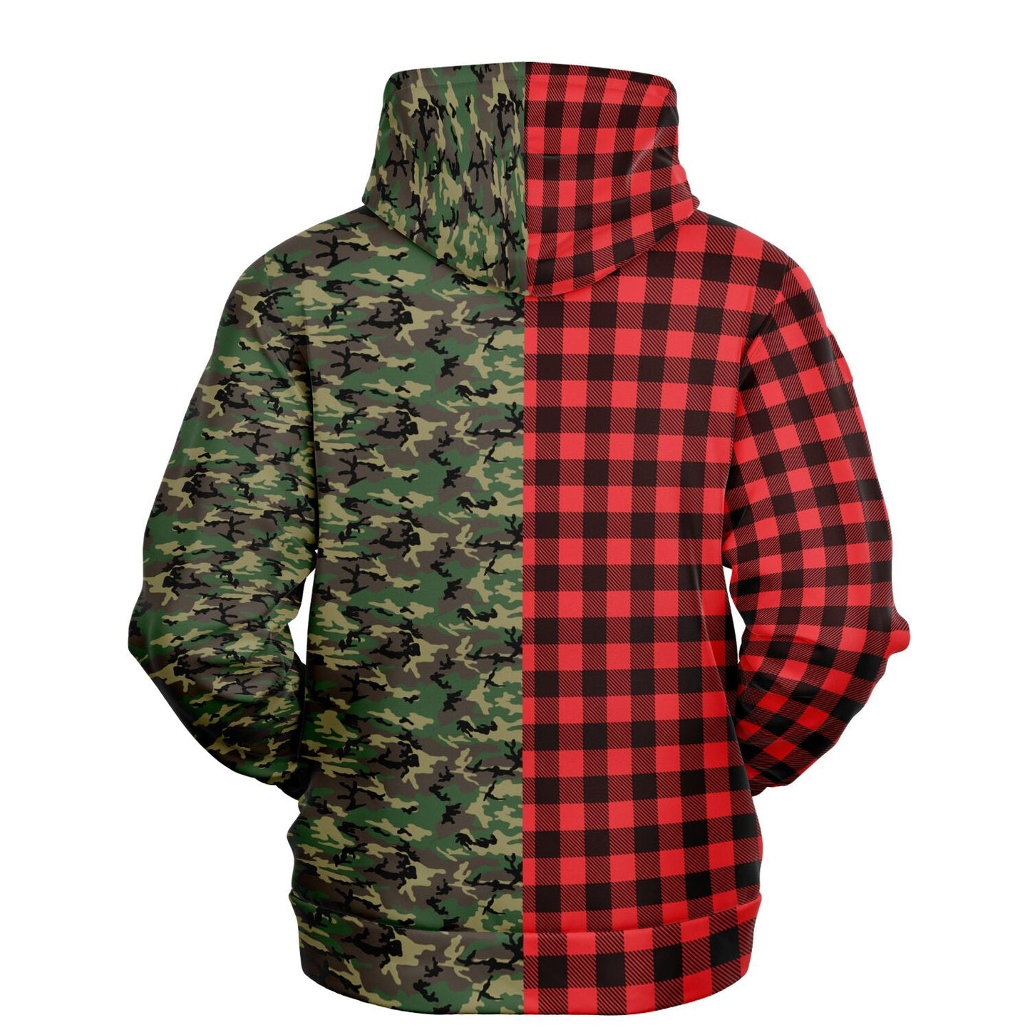 65 MCMLXV Unisex Red Buffalo Plaid and Camo Print Hoodie - 65mcmlxv