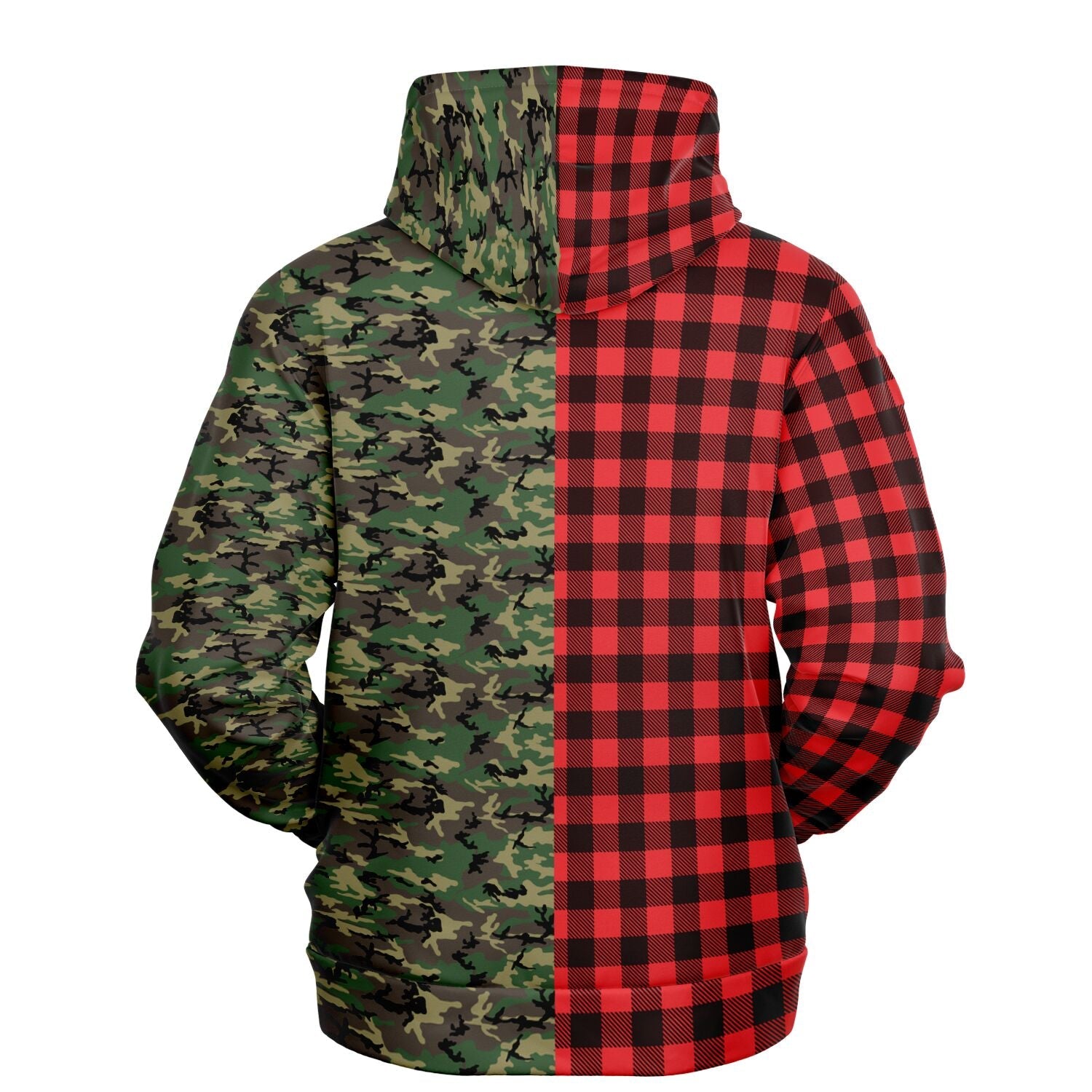 65 MCMLXV Unisex Red Buffalo Plaid and Camo Print Hoodie - 65mcmlxv
