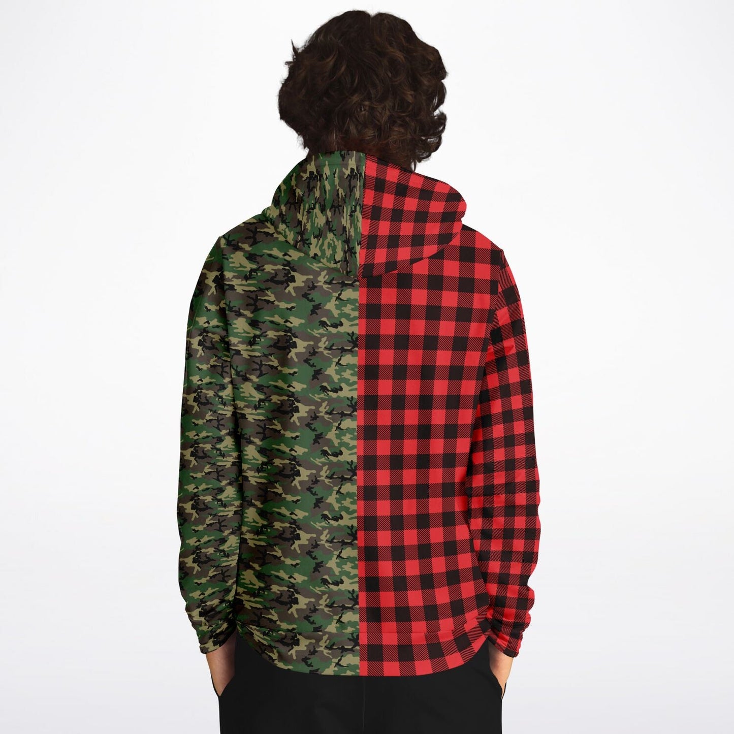 65 MCMLXV Unisex Red Buffalo Plaid and Camo Print Hoodie - 65mcmlxv