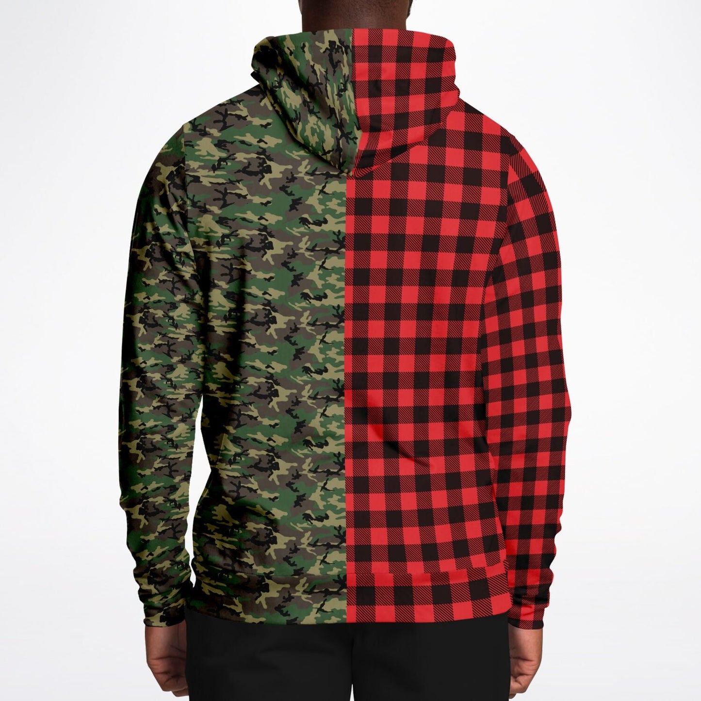 65 MCMLXV Unisex Red Buffalo Plaid and Camo Print Hoodie - 65mcmlxv