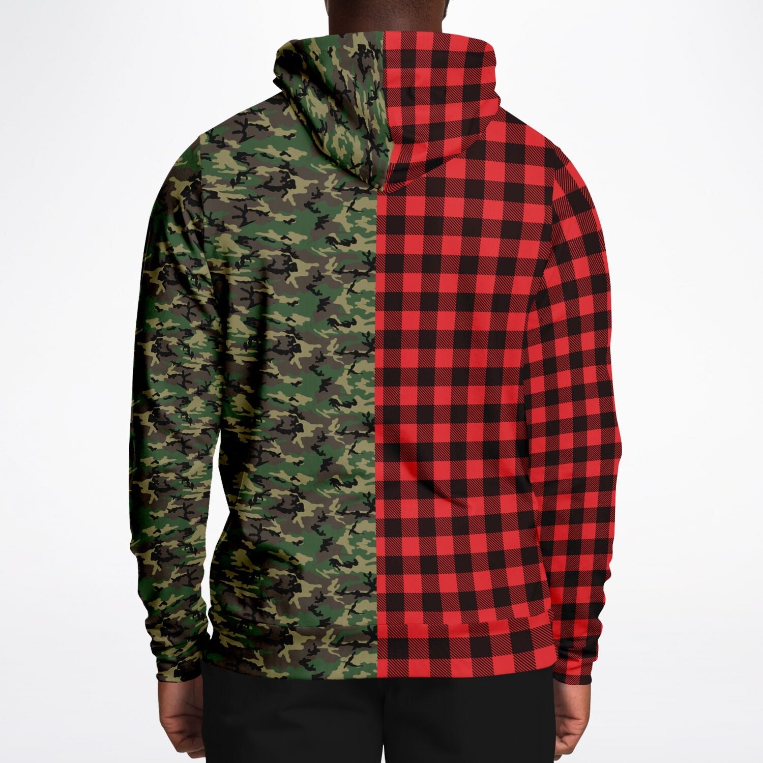 65 MCMLXV Unisex Red Buffalo Plaid and Camo Print Hoodie - 65mcmlxv