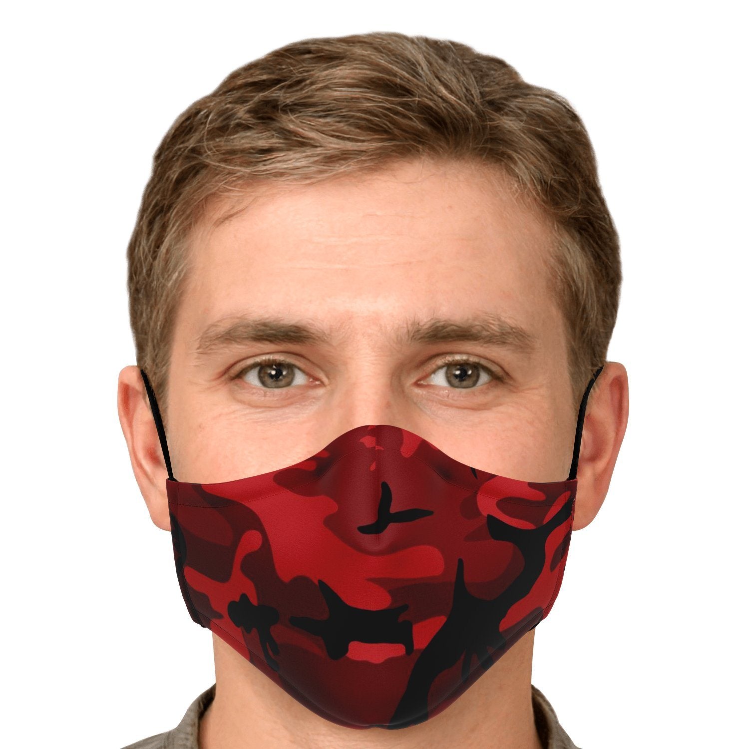 65 MCMLXV Unisex Red Camouflage Print Face Mask - 65mcmlxv
