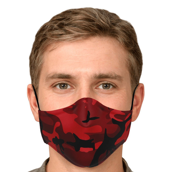 65 MCMLXV Unisex Red Camouflage Print Face Mask - 65mcmlxv
