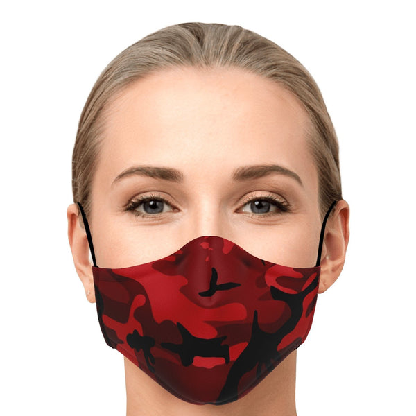65 MCMLXV Unisex Red Camouflage Print Face Mask - 65mcmlxv