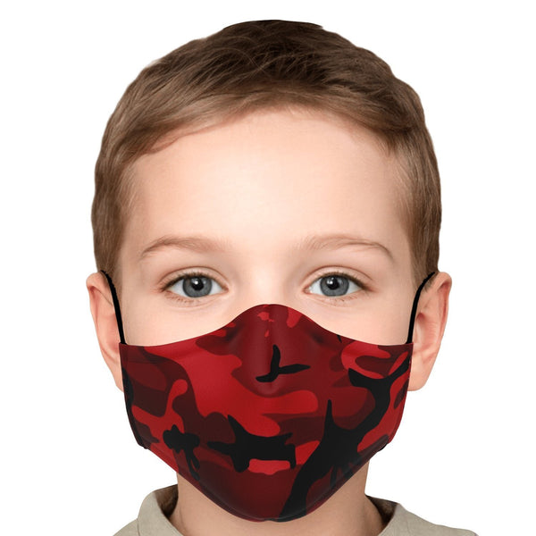 65 MCMLXV Unisex Red Camouflage Print Face Mask - 65mcmlxv