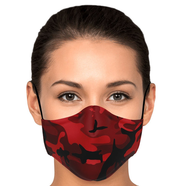 65 MCMLXV Unisex Red Camouflage Print Face Mask - 65mcmlxv