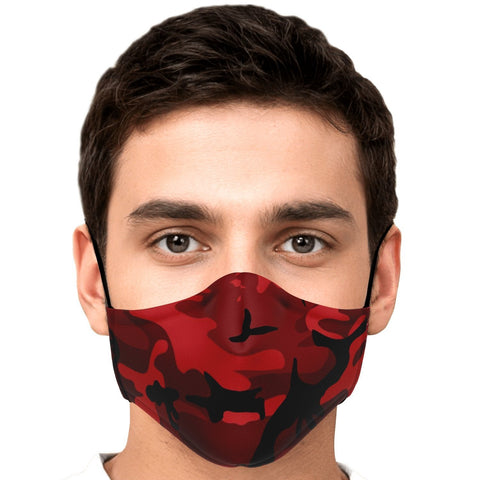 65 MCMLXV Unisex Red Camouflage Print Face Mask - 65mcmlxv