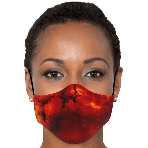 65 MCMLXV Unisex Red Space Nebula Print Face Mask - 65mcmlxv