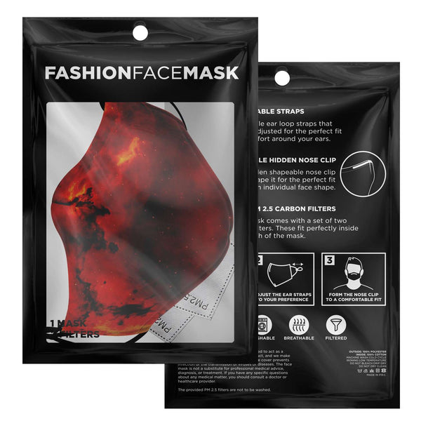 65 MCMLXV Unisex Red Space Nebula Print Face Mask - 65mcmlxv