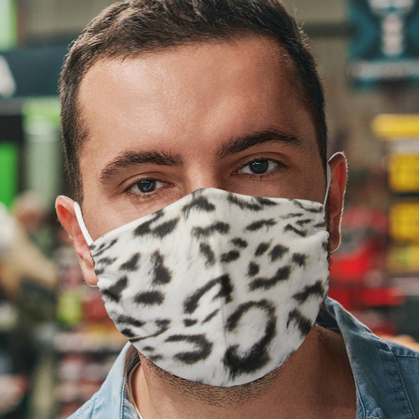 65 MCMLXV Unisex Snow Leopard Print Face Mask - 65mcmlxv