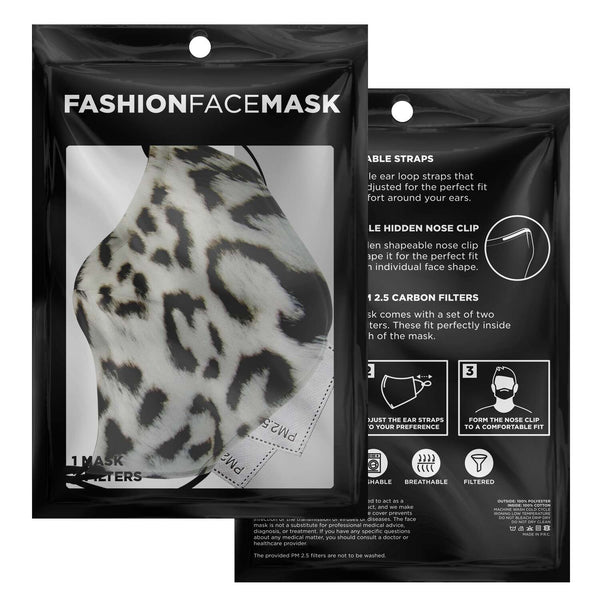 65 MCMLXV Unisex Snow Leopard Print Face Mask - 65mcmlxv