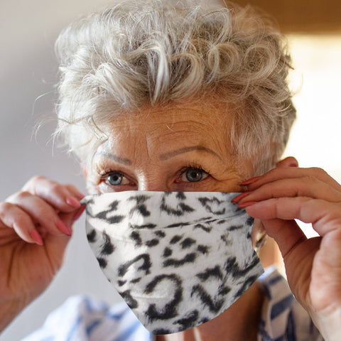 65 MCMLXV Unisex Snow Leopard Print Face Mask - 65mcmlxv