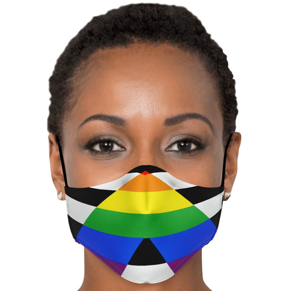 65 MCMLXV Unisex Straight LGBTQ Ally Flag Print 2 Layer Reusable Face Mask - 65mcmlxv