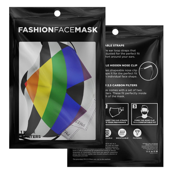 65 MCMLXV Unisex Straight LGBTQ Ally Flag Print 2 Layer Reusable Face Mask - 65mcmlxv