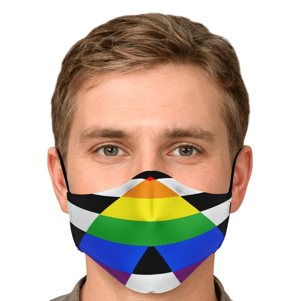 65 MCMLXV Unisex Straight LGBTQ Ally Flag Print 2 Layer Reusable Face Mask - 65mcmlxv
