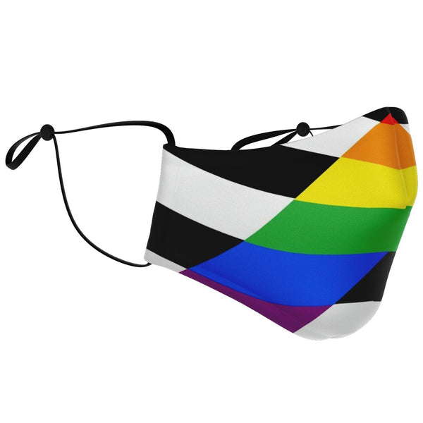 65 MCMLXV Unisex Straight LGBTQ Ally Flag Print 2 Layer Reusable Face Mask - 65mcmlxv