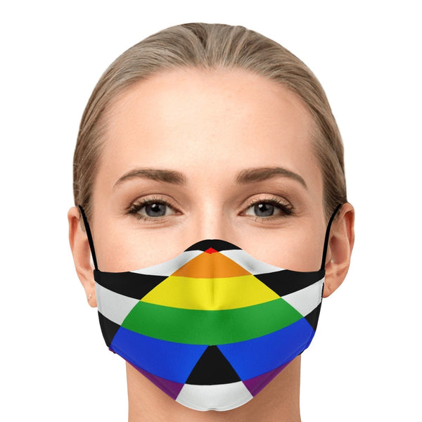 65 MCMLXV Unisex Straight LGBTQ Ally Flag Print 2 Layer Reusable Face Mask - 65mcmlxv