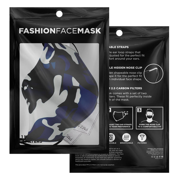 65 MCMLXV Unisex Teal Camouflage Print Face Mask - 65mcmlxv