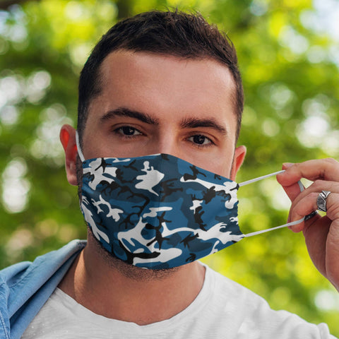 65 MCMLXV Unisex Teal Camouflage Print Face Mask - 65mcmlxv