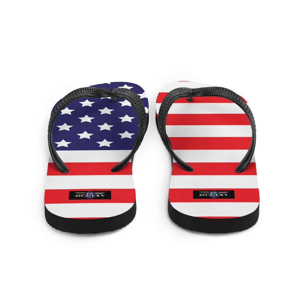 65 MCMLXV Unisex USA Flag Print Flip - Flops - 65mcmlxv