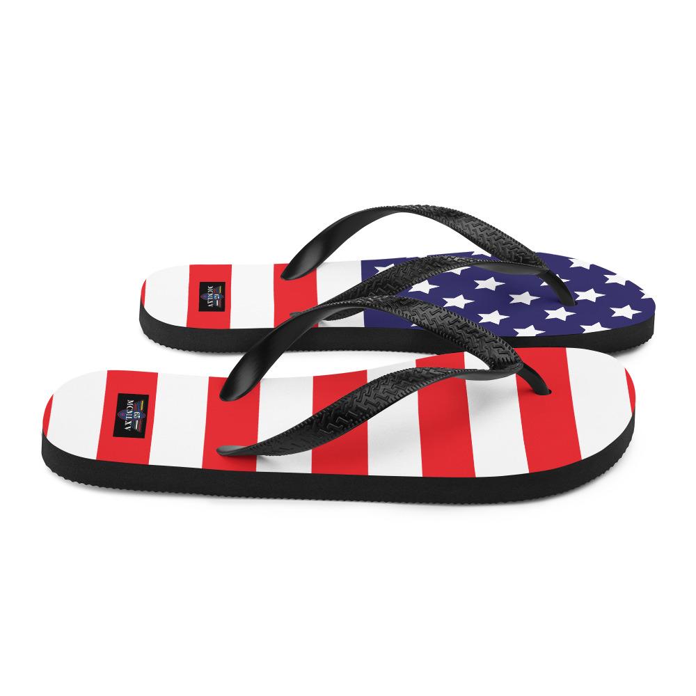 65 MCMLXV Unisex USA Flag Print Flip - Flops - 65mcmlxv