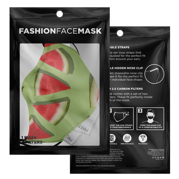 65 MCMLXV Unisex Watermelon Stripe Print Face Mask - 65mcmlxv