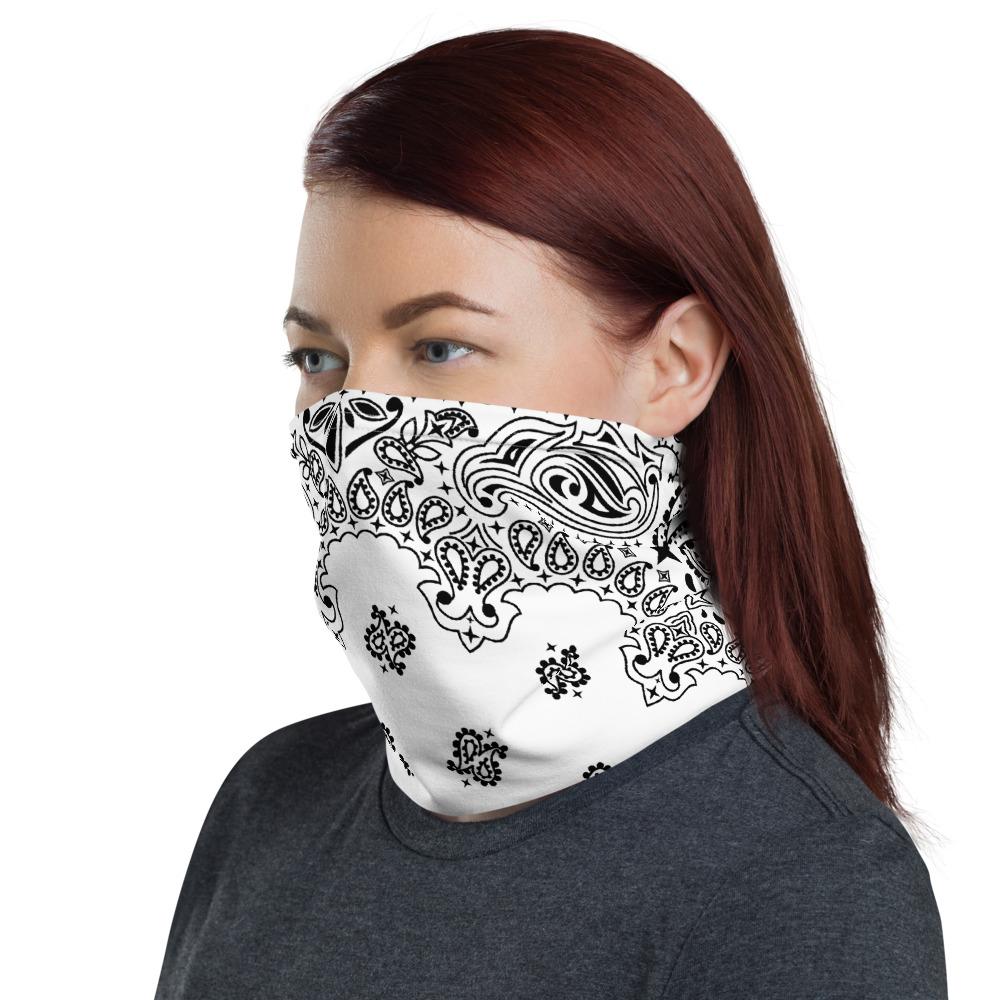 65 MCMLXV Unisex White Bandana Print Neck Gaiter - 65mcmlxv