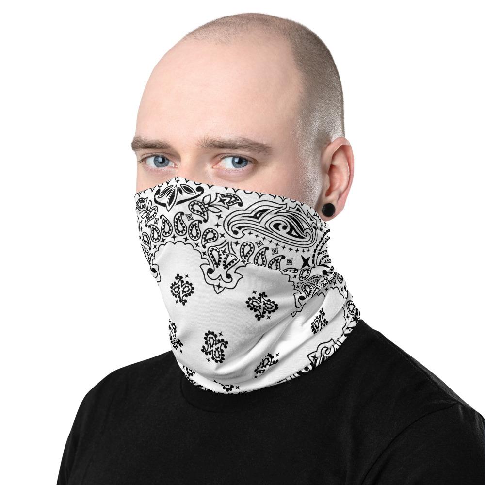 65 MCMLXV Unisex White Bandana Print Neck Gaiter - 65mcmlxv