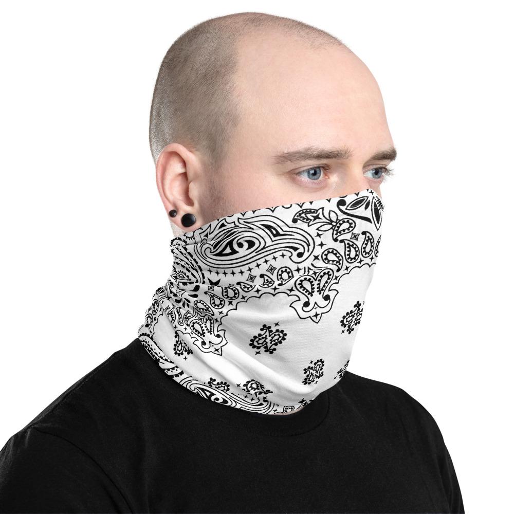 65 MCMLXV Unisex White Bandana Print Neck Gaiter - 65mcmlxv