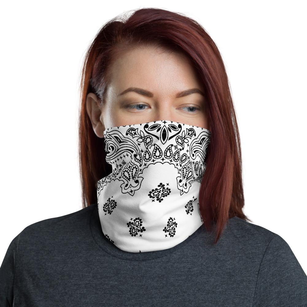 65 MCMLXV Unisex White Bandana Print Neck Gaiter - 65mcmlxv