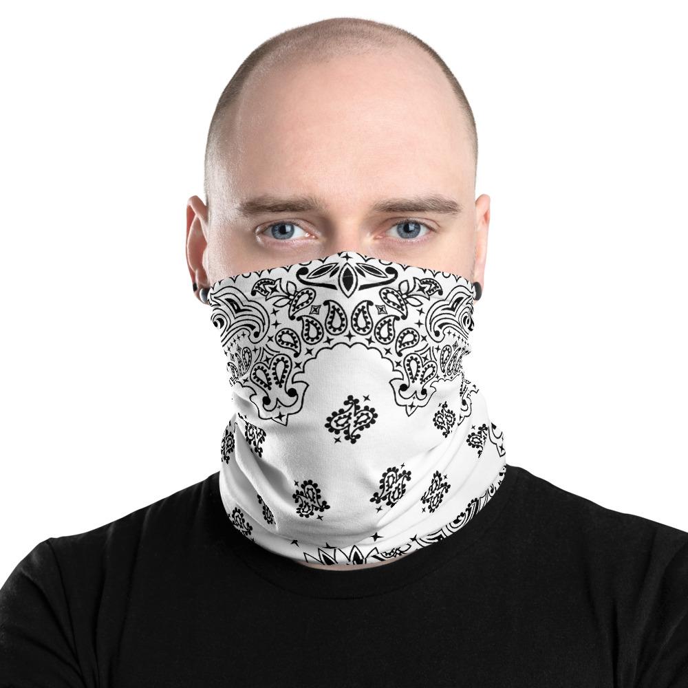 65 MCMLXV Unisex White Bandana Print Neck Gaiter - 65mcmlxv