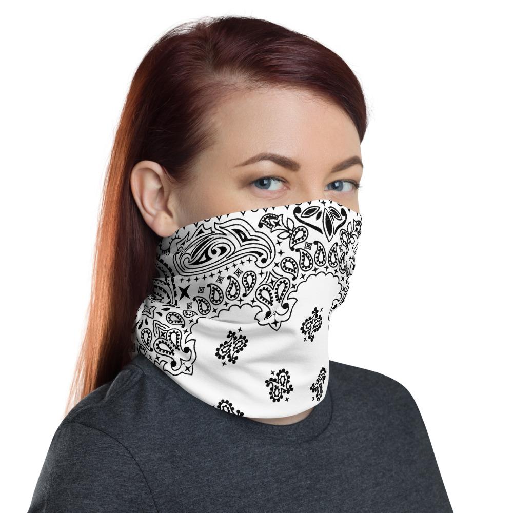 65 MCMLXV Unisex White Bandana Print Neck Gaiter - 65mcmlxv