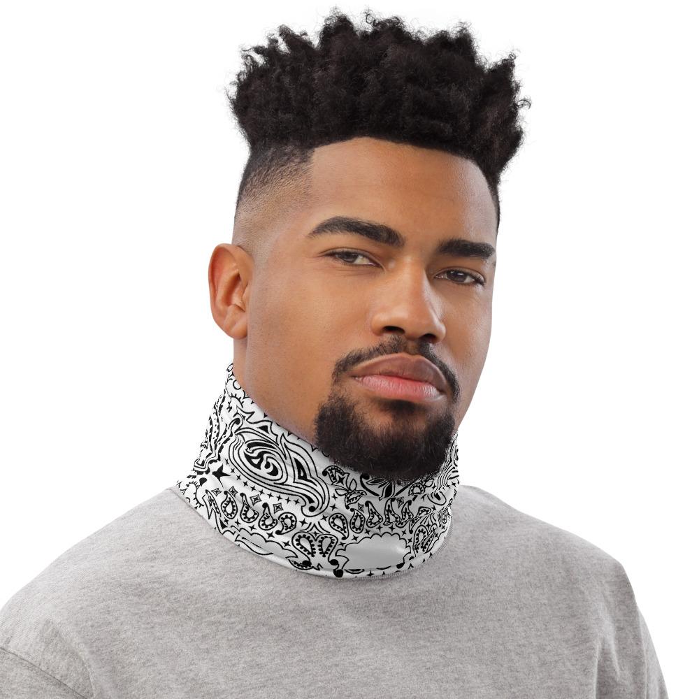 65 MCMLXV Unisex White Bandana Print Neck Gaiter – 65mcmlxv