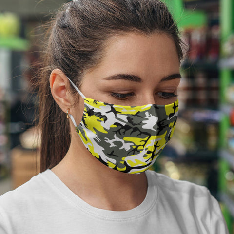 65 MCMLXV Unisex Yellow Camouflage Print Face Mask - 65mcmlxv