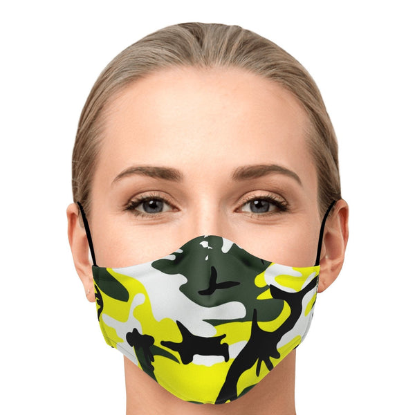 65 MCMLXV Unisex Yellow Camouflage Print Face Mask - 65mcmlxv
